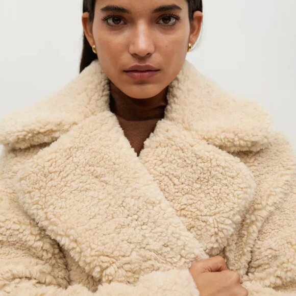 Mango Faux Shearling Coat - Picture 4 of 5